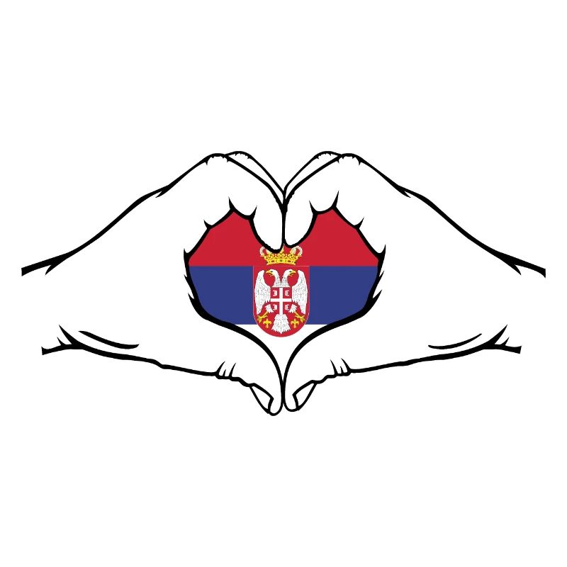 Drapeau de la Serbie en forme de coeur