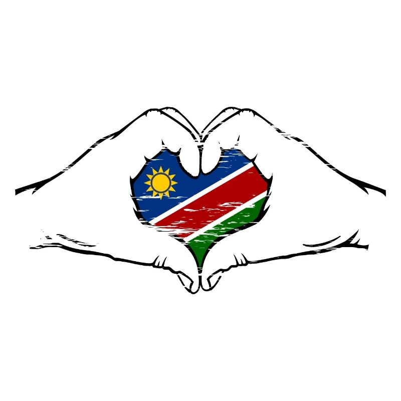 Namibia Flag Heart Shape Used