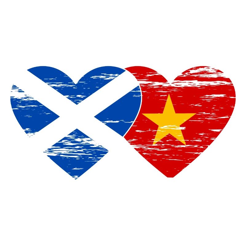 Ecosse Vietnam drapeau coeur utilisé