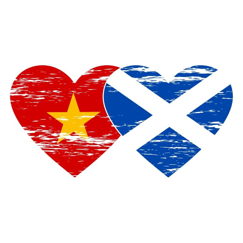 Viêt Nam Ecosse drapeau coeur utilisé