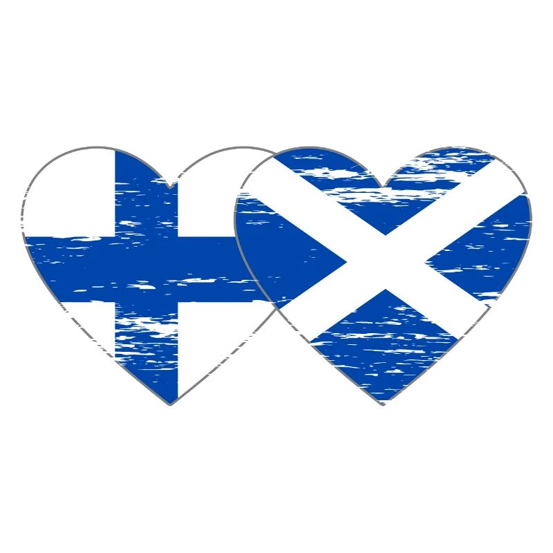 Finlande Ecosse drapeau coeur utilisé
