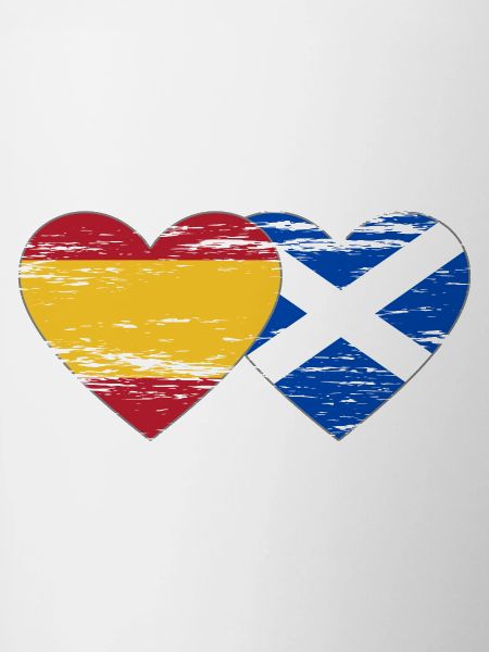 Spain Scotland Flag Heart Used