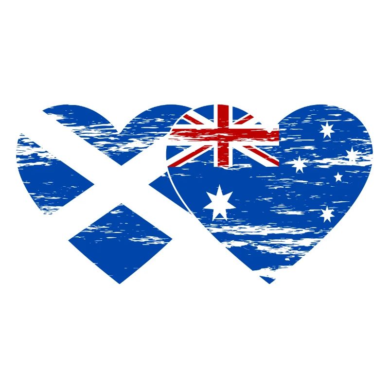 Ecosse Australie drapeau coeur utilisé