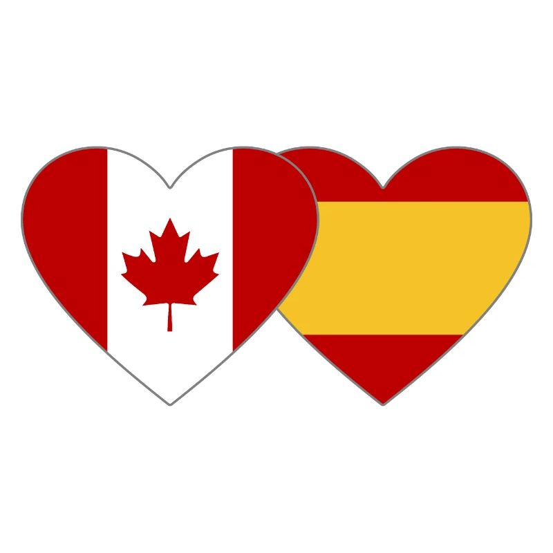 Canada Espagne Drapeau Coeur