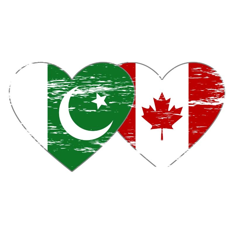 Coeur de drapeau du Pakistan Canada utilisé