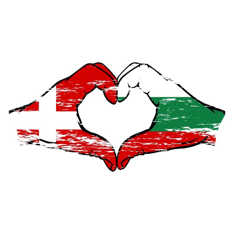 Danemark Bulgarie forme de coeur avec les mains utilisées