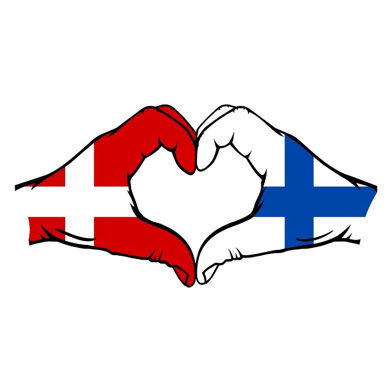 Danemark Finlande forme de coeur avec les mains