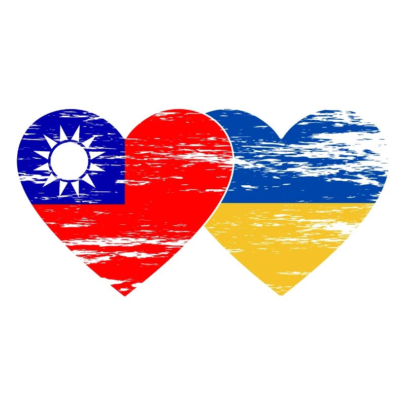 Taïwan Ukraine Drapeau utilisé
