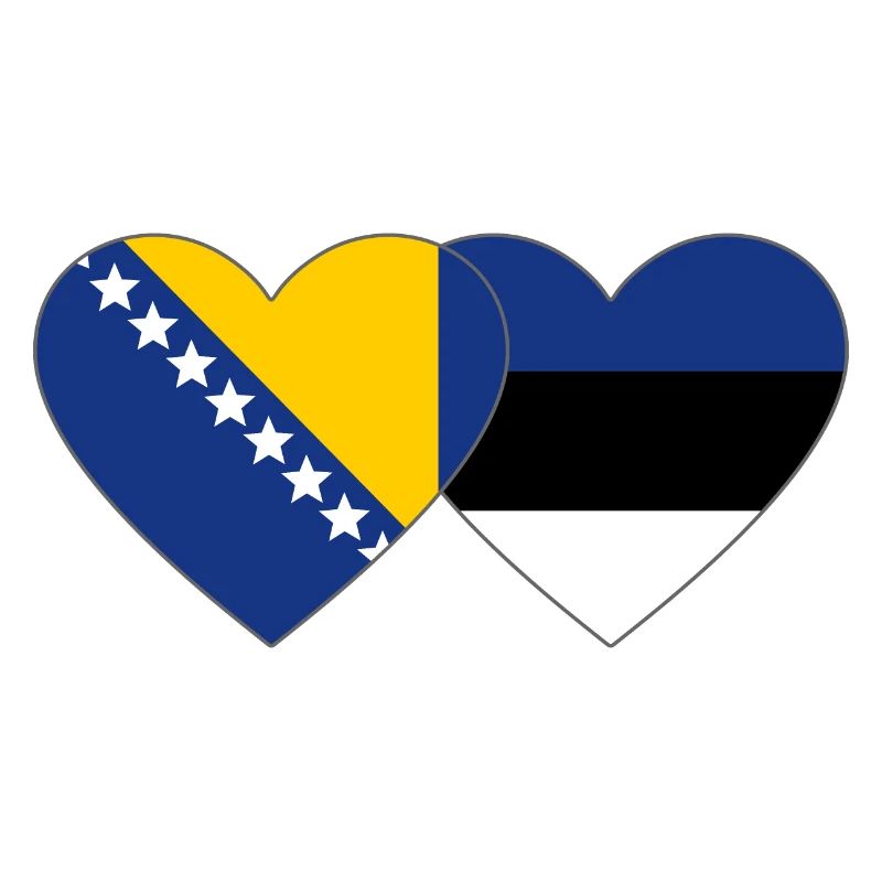 Bosnie Estonie Drapeau Coeur
