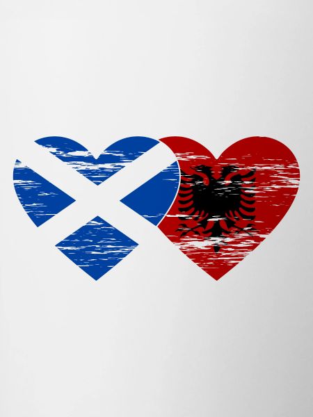 Scotland Albania flag heart used