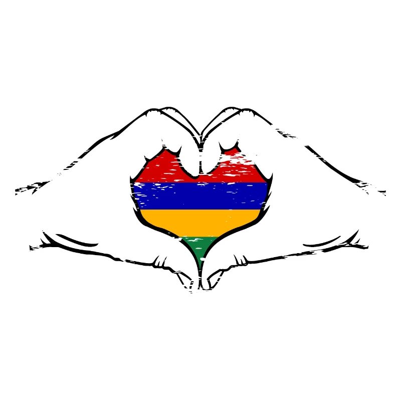 Mauritius Flagge Hände Herzform used