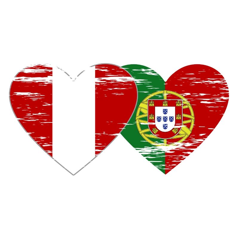Pérou Portugal drapeau coeur utilisé