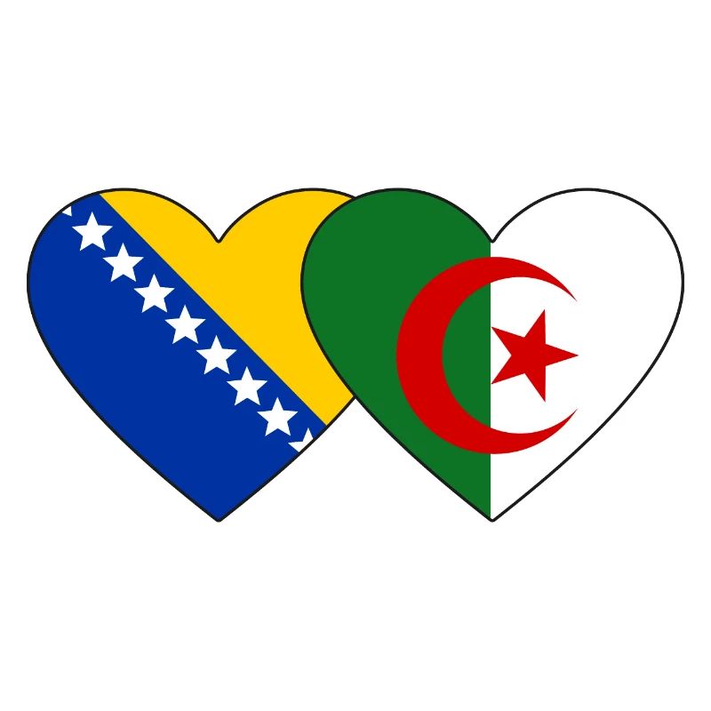 Bosnien Algerien Flagge Herz