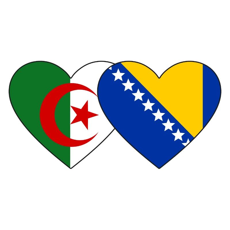Algérie Bosnie Drapeau Coeur