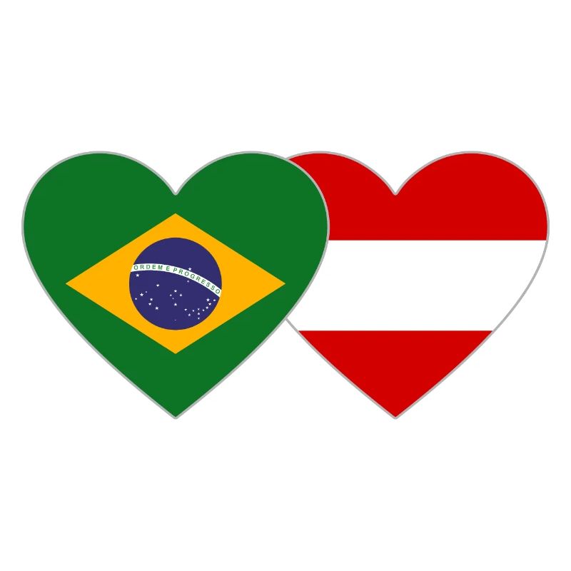 Brésil Autriche Drapeau Coeur