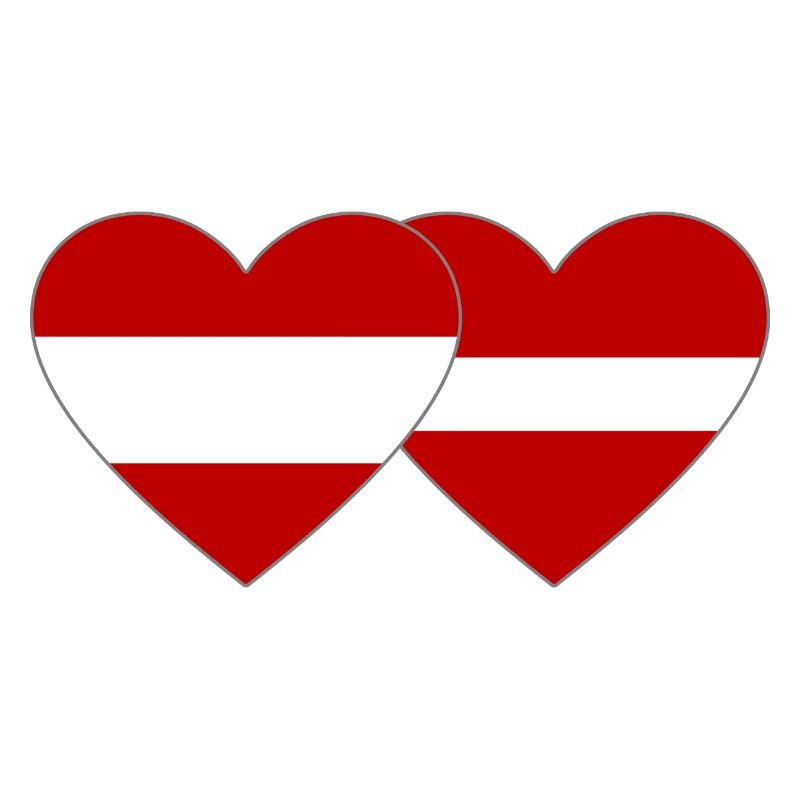 Autriche Lettonie Drapeau Coeur