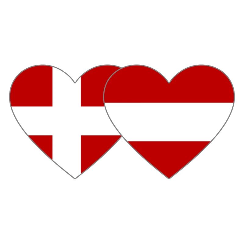 Danemark Autriche Drapeau Coeur