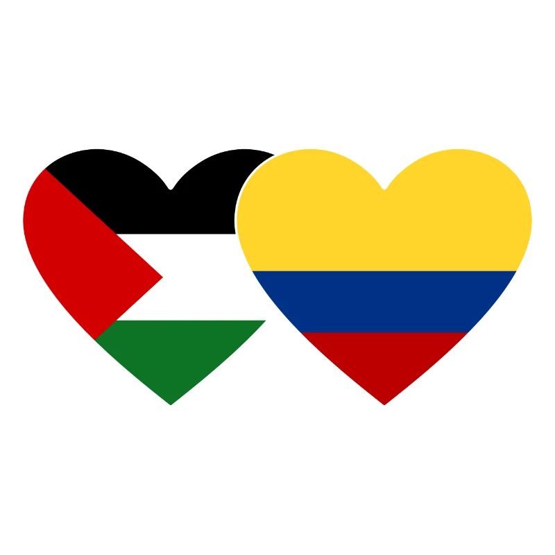 Palestine Colombie drapeau coeur