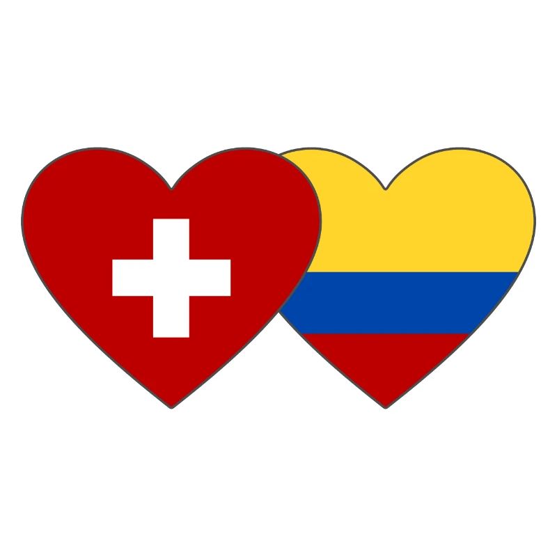 Suisse Colombie Drapeau Coeur