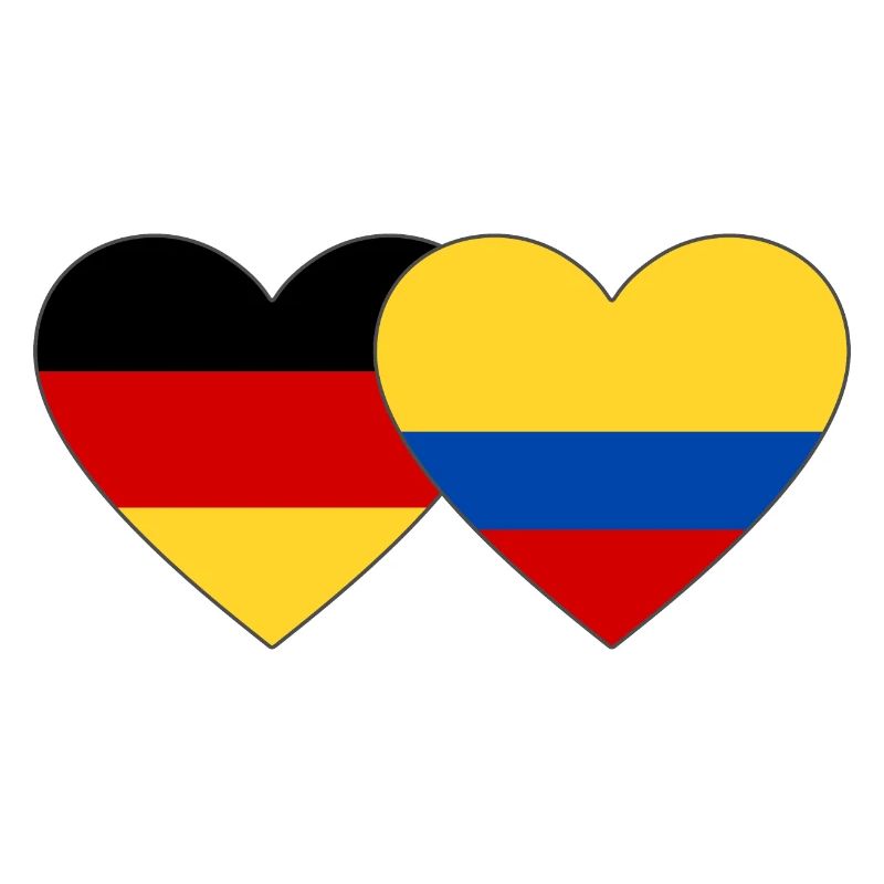 Germany Colombia Flag Heart