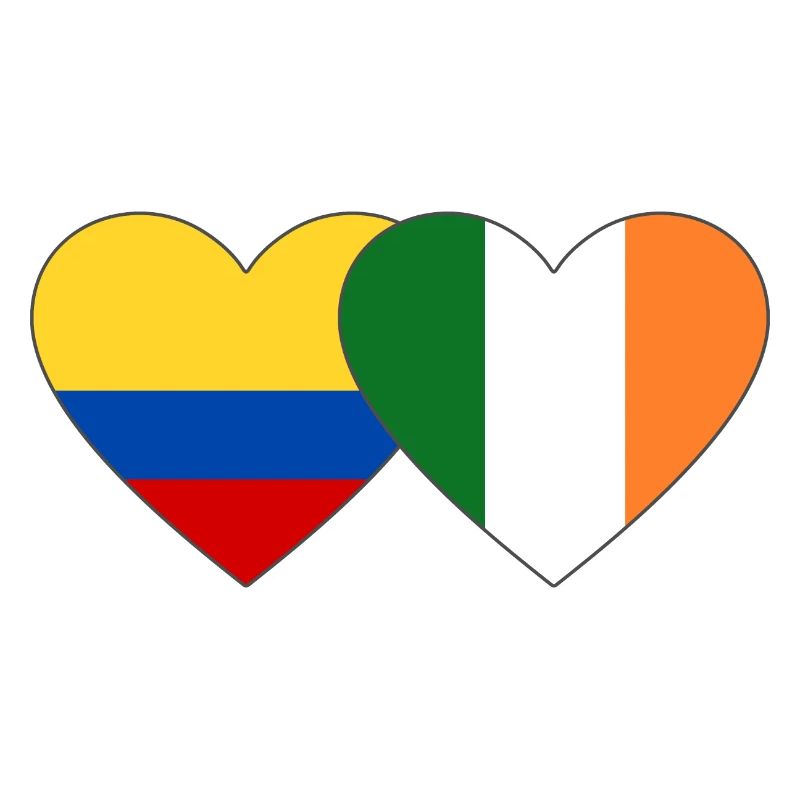 Colombie Irlande Drapeau Coeur
