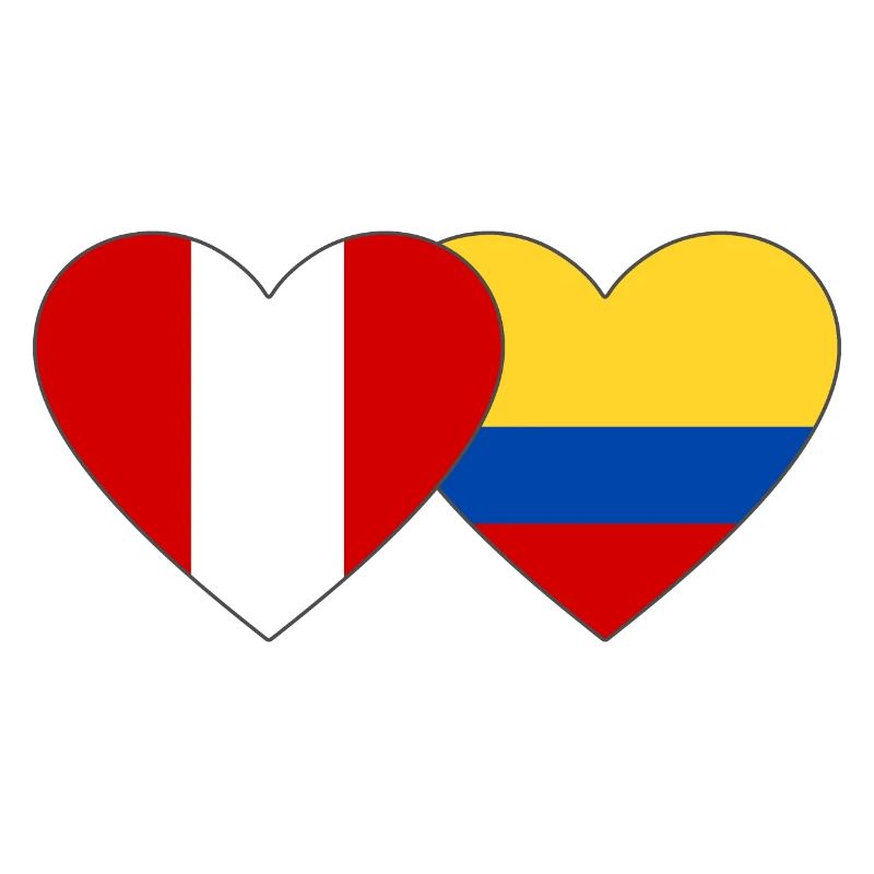 Pérou Colombie Drapeau Coeur