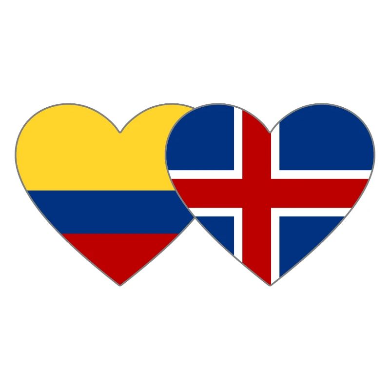 Colombie Islande Drapeau Coeur