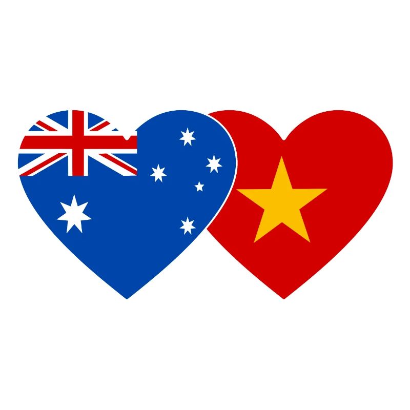 Drapeau Australie Vietnam Coeur
