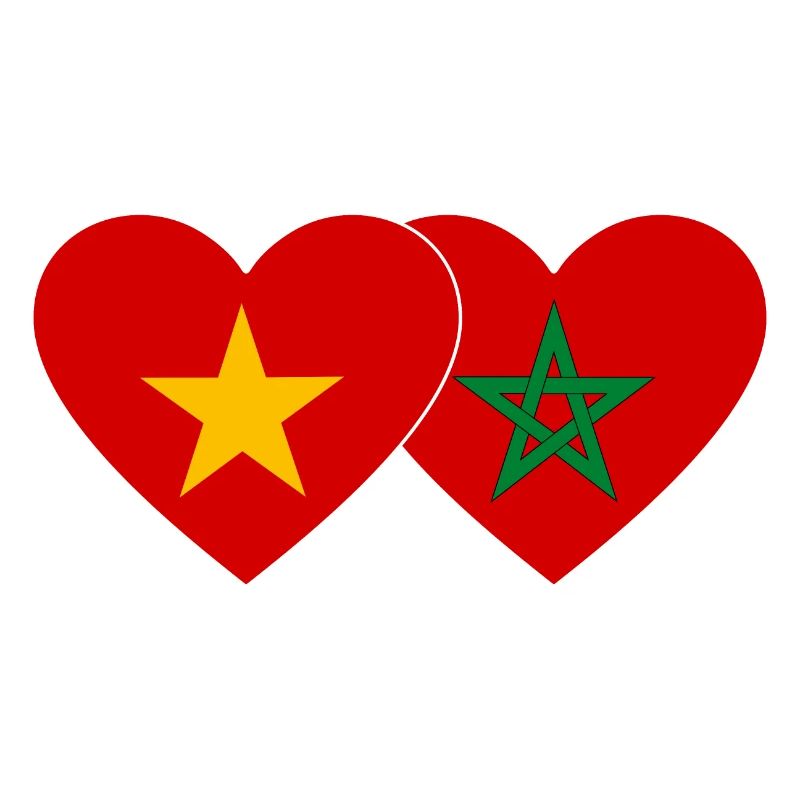 Vietnam Maroc Drapeau Coeur