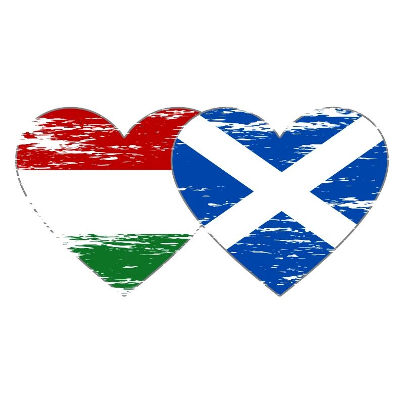 Hongrie Ecosse Drapeau Coeur Utilisé