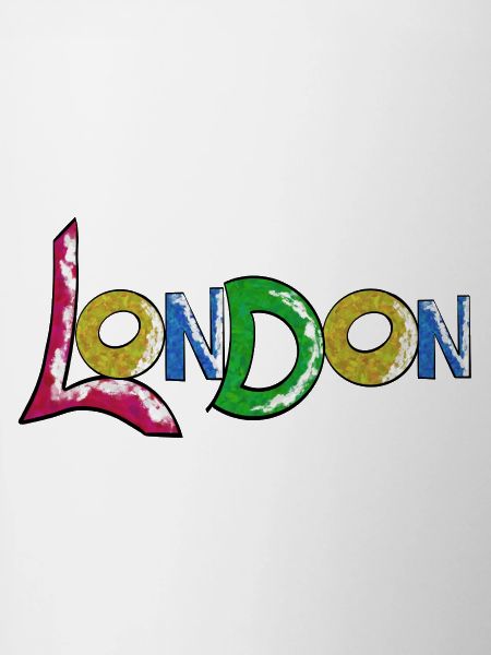 Vibrant London lettering in gradient