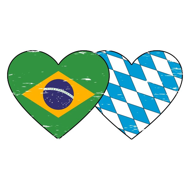 Brésil Bavière Drapeau Coeur utilisé