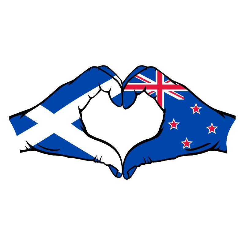 Scotland New Zealand Hands Heart Shape