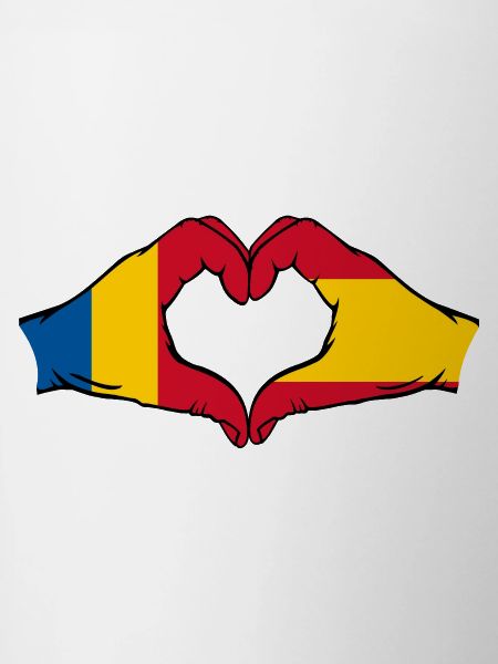 Romania Spain hands heart shape