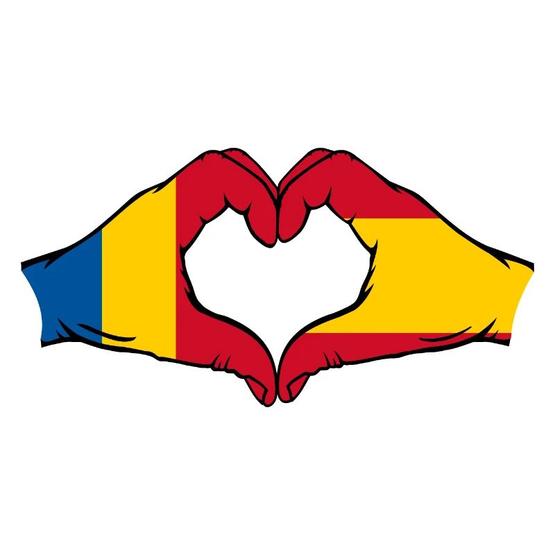 Romania Spain hands heart shape