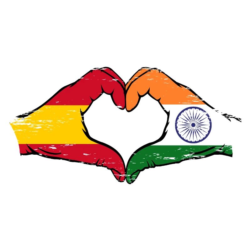 Espagne Inde mains forme de coeur utilisé
