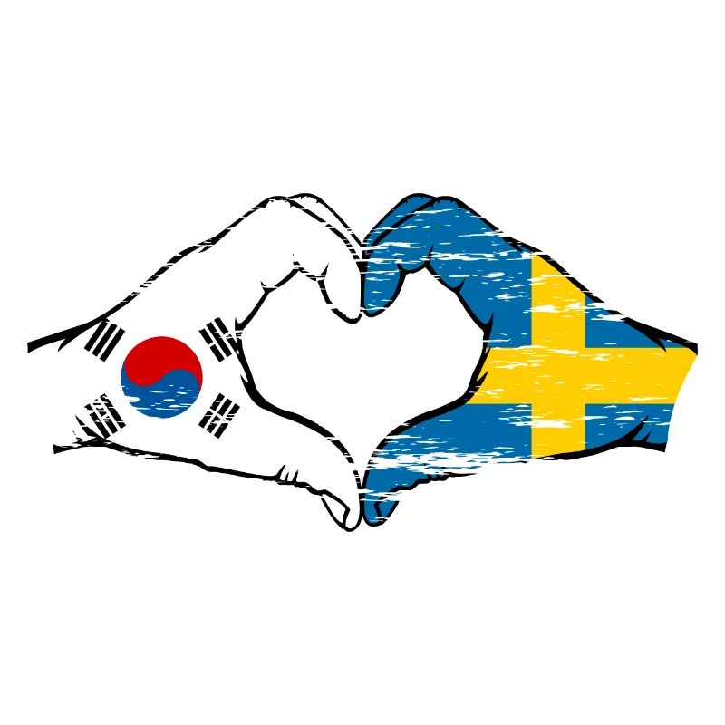 Corée du Sud Suède Mains Forme de Coeur Utilisé