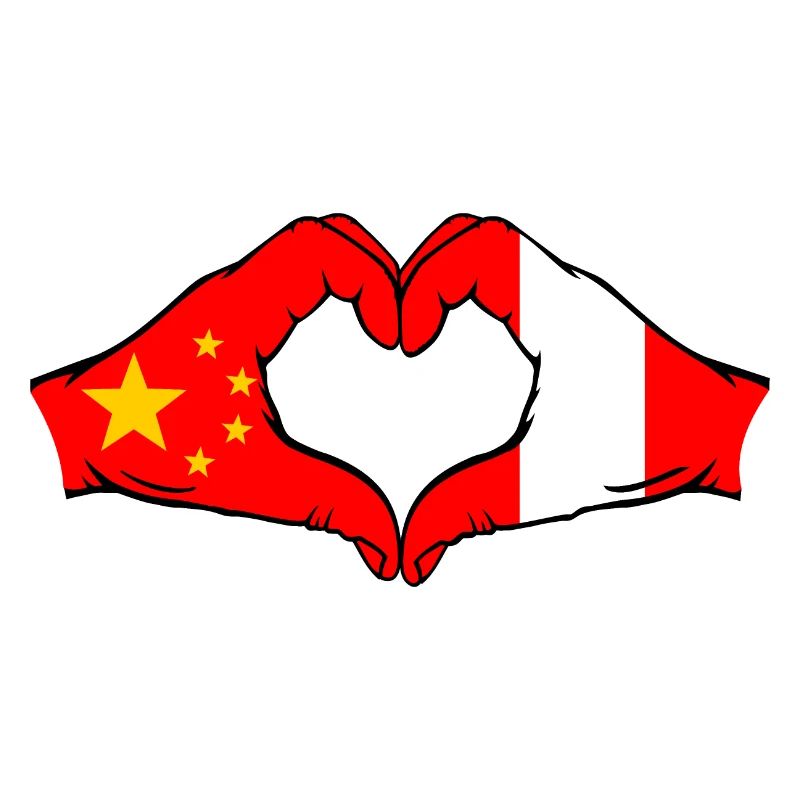 China Peru Flagge Herzform