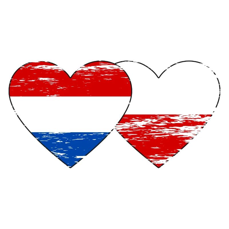 Drapeau de la Hollande Pologne coeur utilisé
