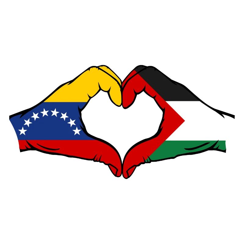 Venezuela Palestine drapeau mains forme de coeur