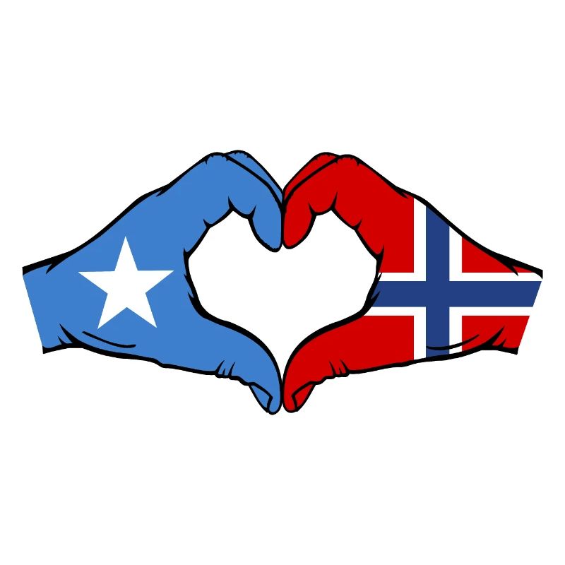 Somalie Norvège Drapeau Mains Coeur Forme