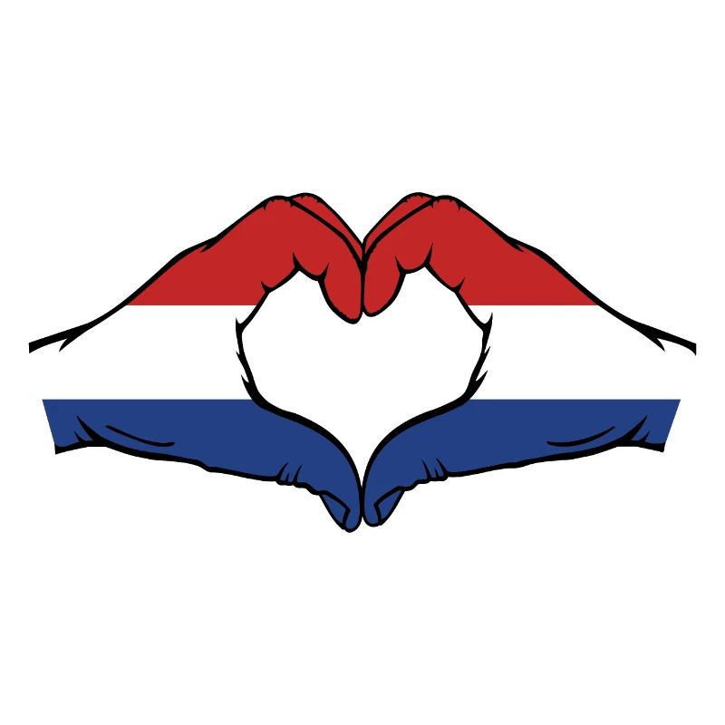 Holland Flag Hands Heart Shape