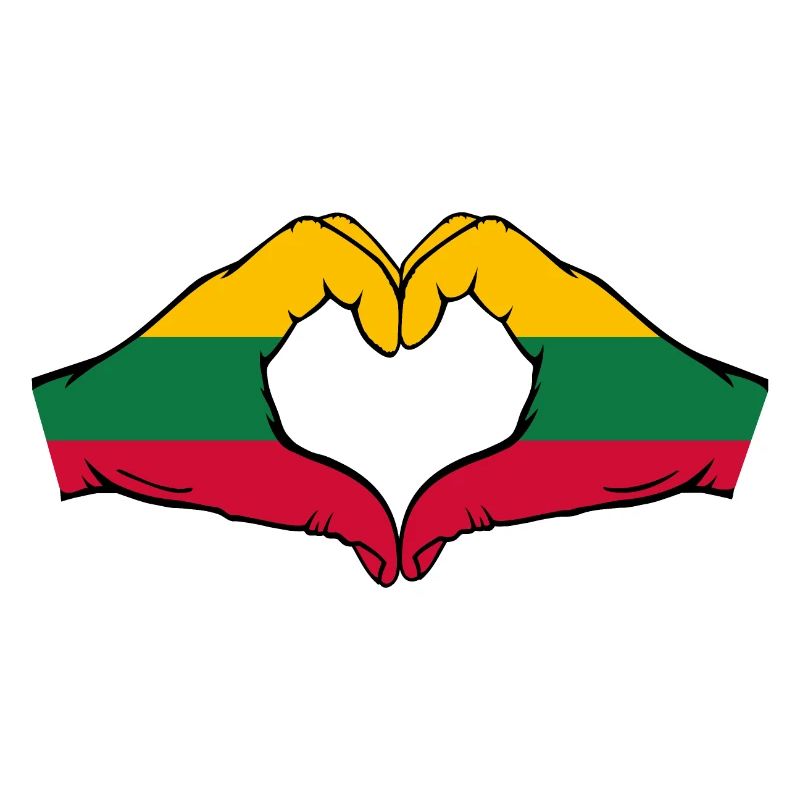 Drapeau de la Lituanie Mains Coeur Forme