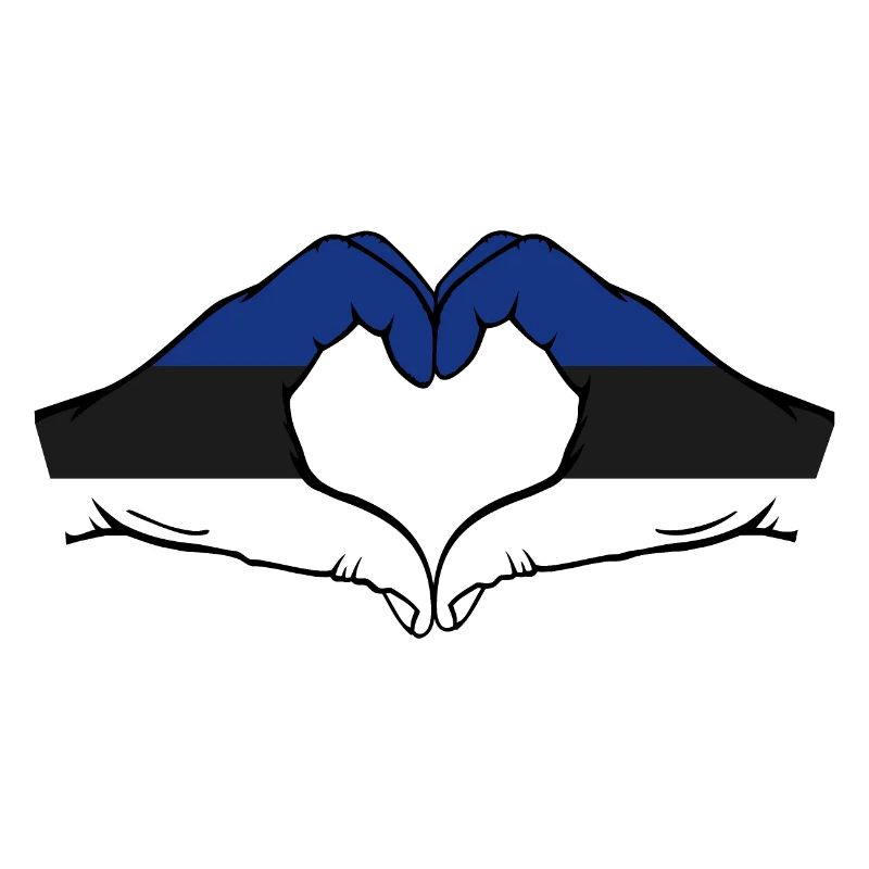 Estonia Flag Hands Heart Shape