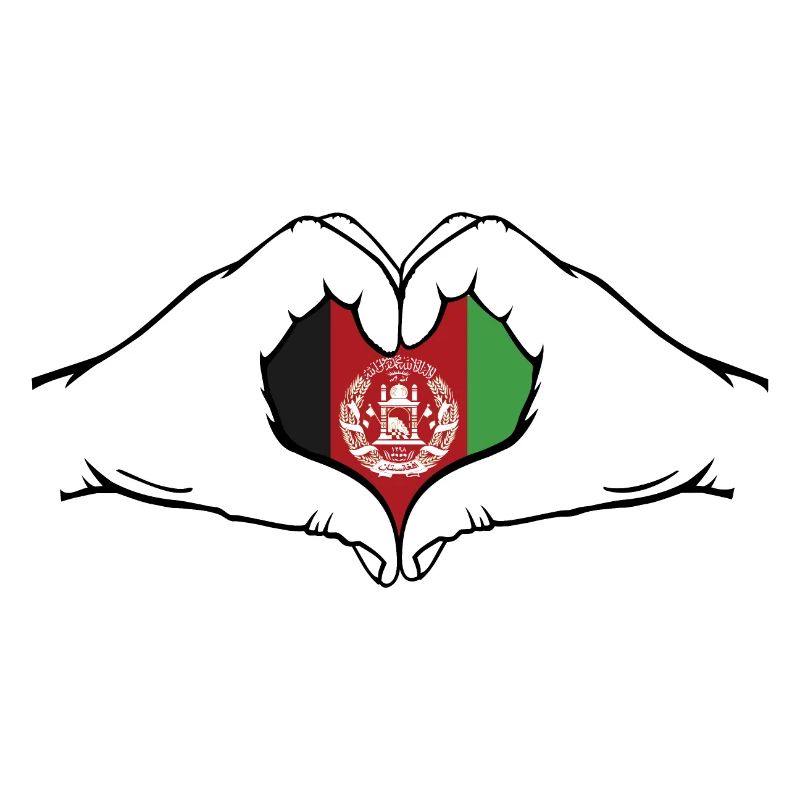 Drapeau de l’Afghanistan Mains Coeur Forme