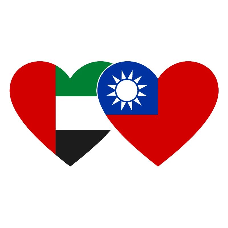 Émirats arabes unis Taïwan Drapeau Coeur