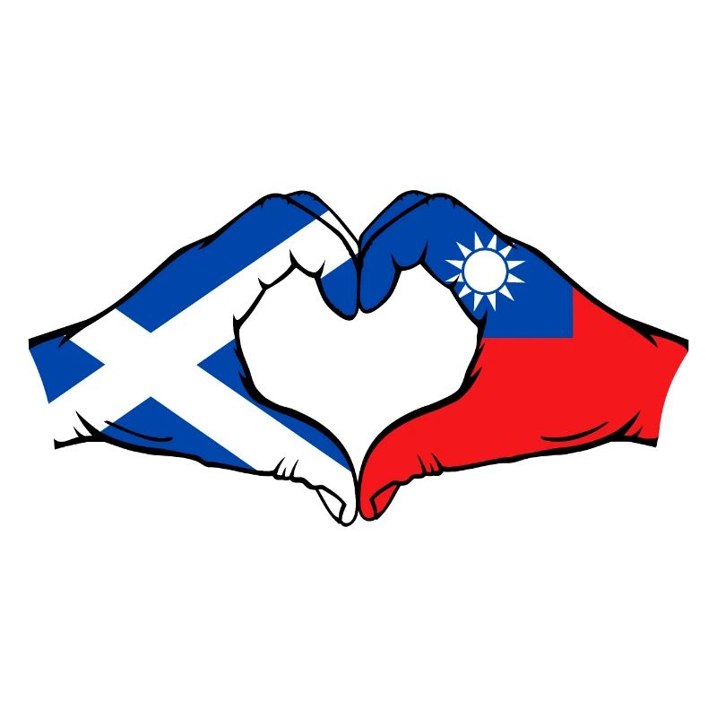 Ecosse Taiwan Drapeau Mains Coeur Forme