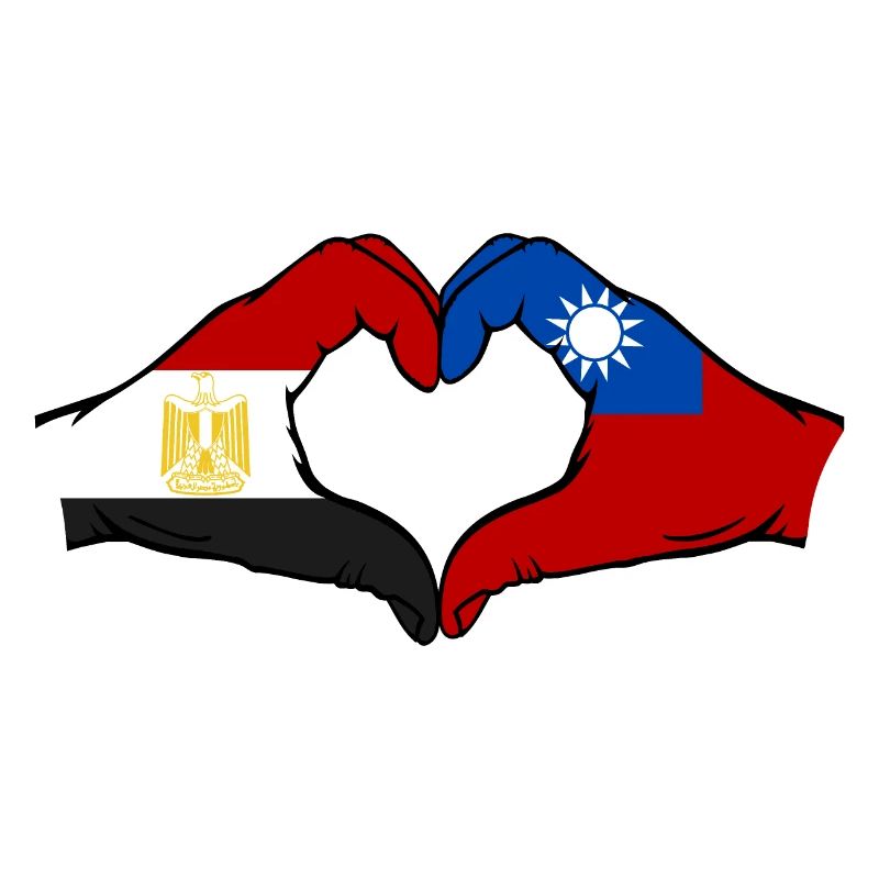 Égypte Taïwan Drapeau Mains Coeur Forme
