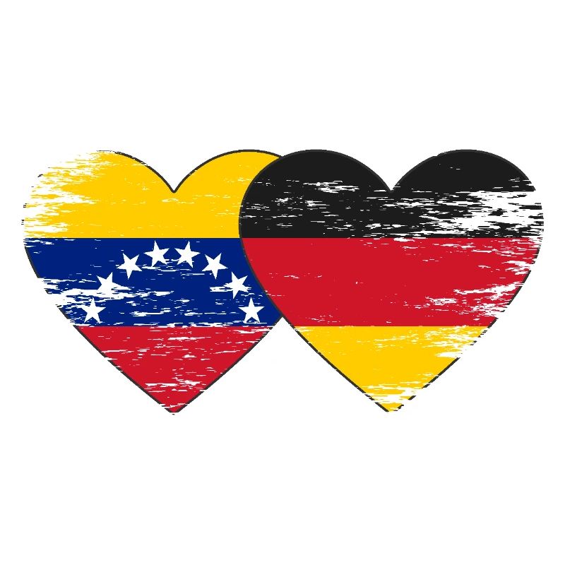 Venezuela Allemagne Drapeau Mains Coeur Forme Utilisé