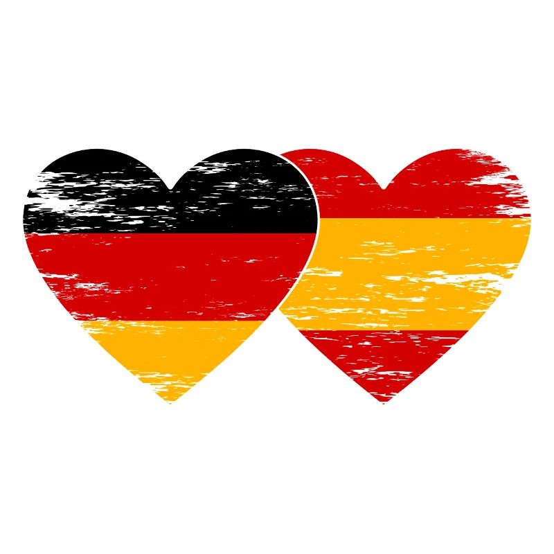 Allemagne Espagne Drapeau Mains Coeur Forme Utilisé